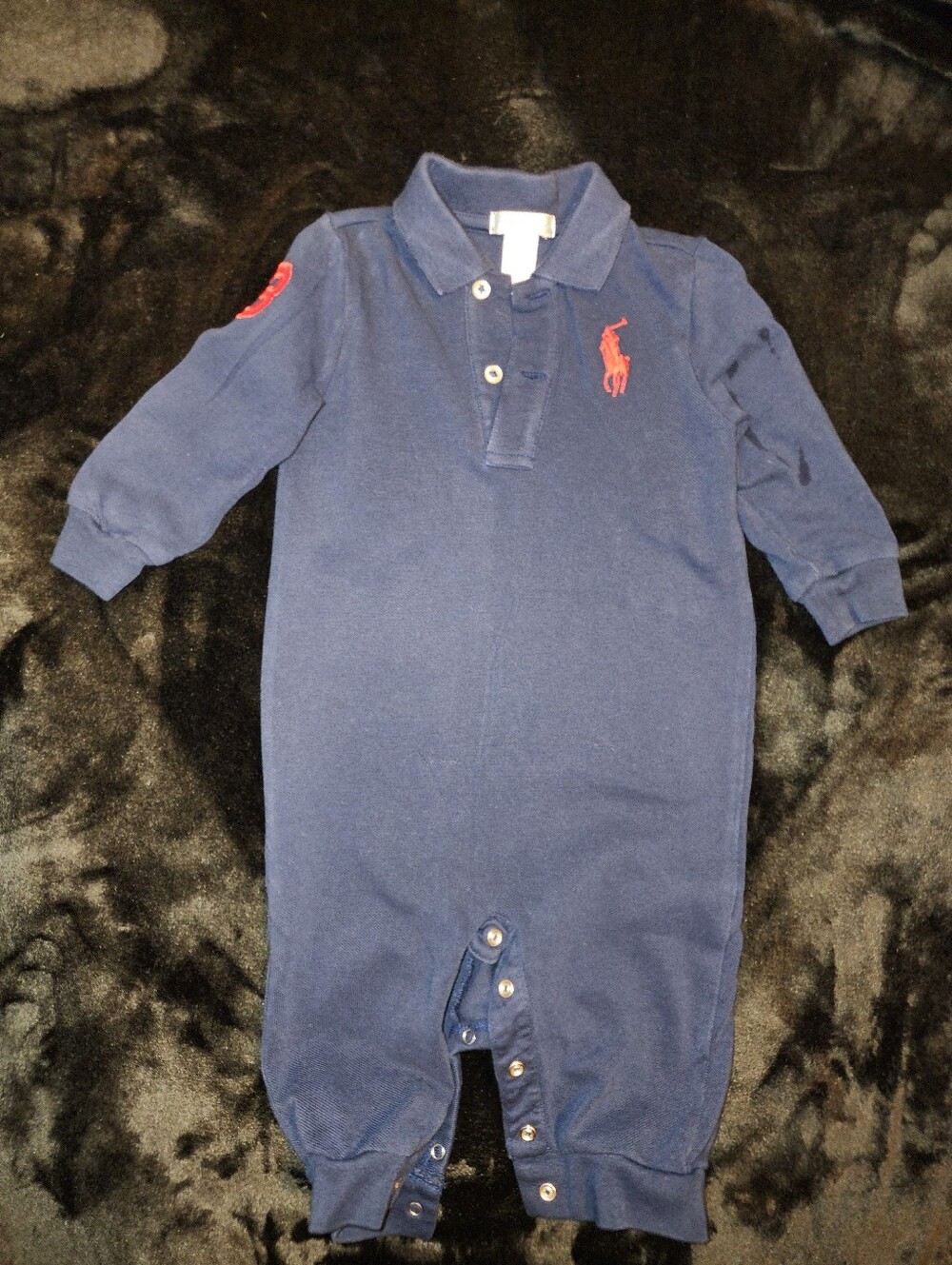 Ralph Lauren Navy Polo One-Piece for Kids